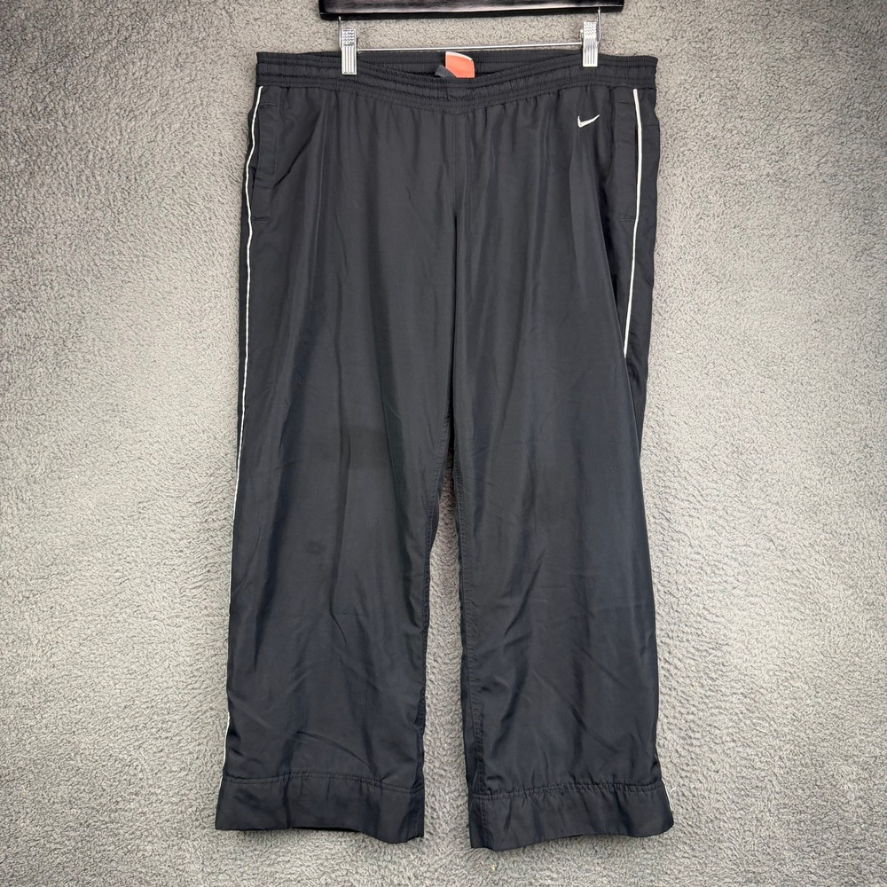 Nike Athletic Dept Mens Large Black Mesh Lined Track Pants Windbreaker L Short
